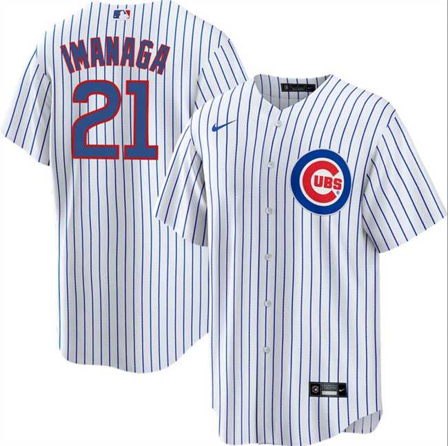 Mens Chicago Cubs #21 Shota Imanaga White Cool Base Stitched Baseball Jersey Dzhi
